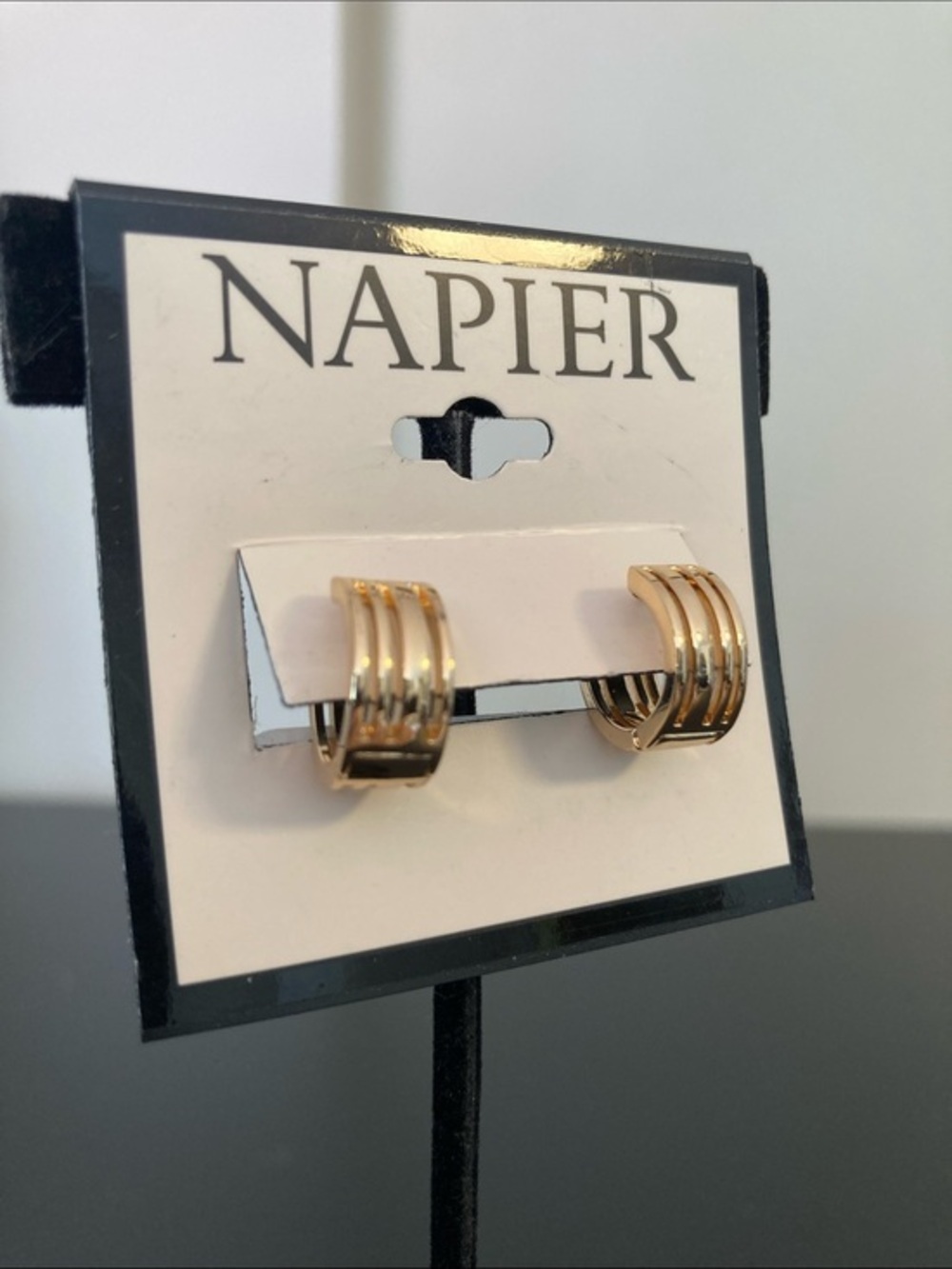 Napier Gold-Tone Multi-Bar Hoop Earrings